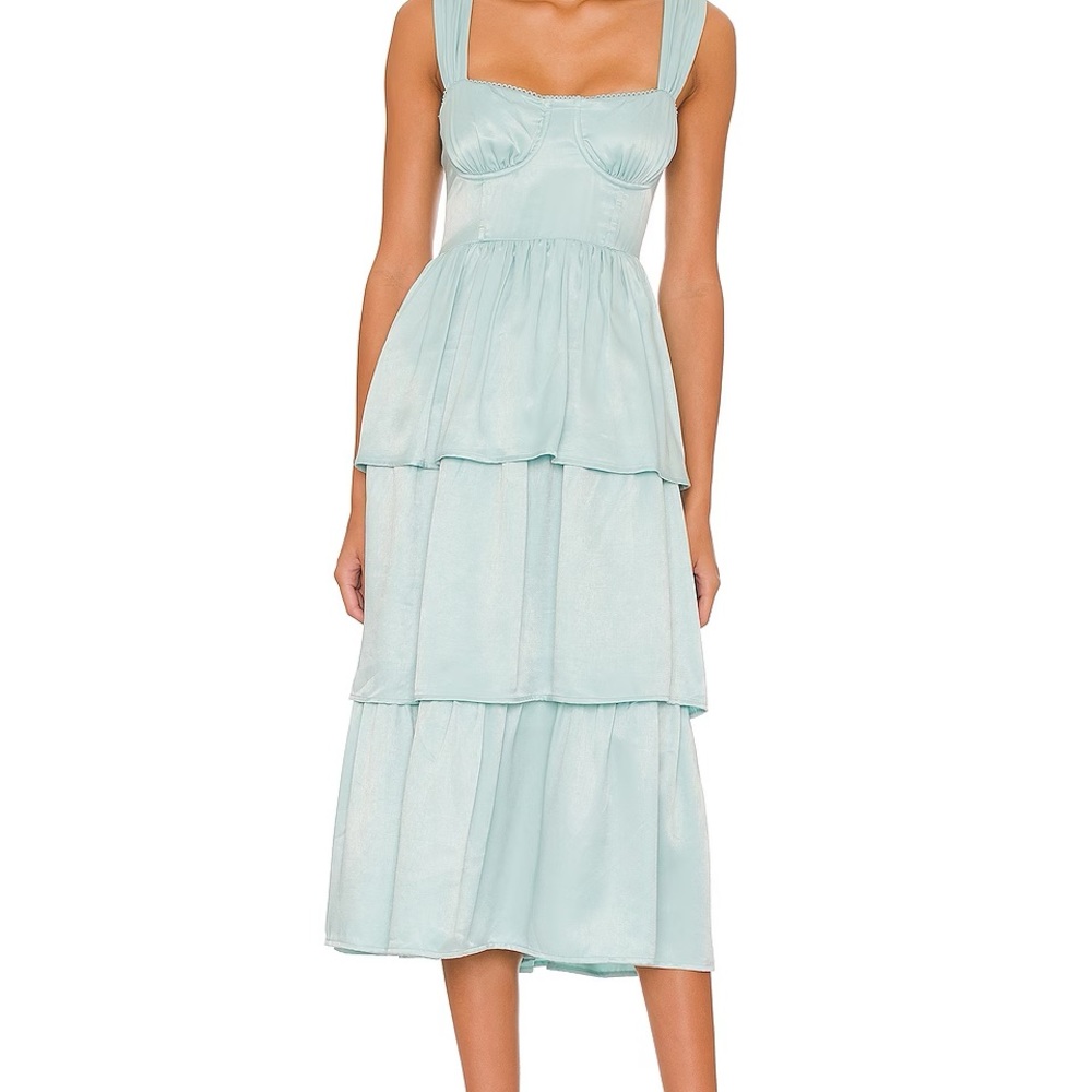 Corset tiered midi dress